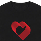 Overlap Heart Line Short Sleeve Tee_Black/Red Logo