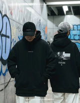 シビライズエンブロイダリーブラックフーディ / URBANISME by MOBLAB CIVILIZED EMBROIDERY BLACK HOODIE 2023