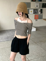 ワコサマーストローバンジーバケットハット / Wako summer straw bungee bucket hat