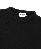W DAMAGED STAR KNIT CREWNECK BLACK(CV2DFFK601A)