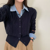 オールデイツイストVネックカーディガン / [Bellide made] All-Day Twist V-Neck Cardigan