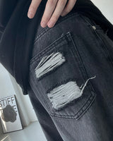 ダメージワイドパンツ / SK Damage Wide Pants (2 colors)