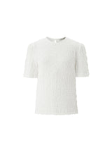 Puff crinkle top - White (6699407179894)