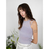 リネンホルターニットトップ / LINEN HALTER KNIT TOP - PURPLE