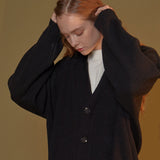THREE LINES KNIT CARDIGAN_BLACK (6610782322806)