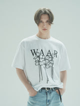 M フラワーTシャツ / T1012 M FLOWER T-SHIRT_WHITE