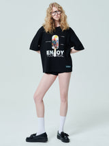 キャンペーンTシャツアイスクリーム/[ENJOY YOUR MEAL] CAMPAIGN 1/2 T-SHIRT ICE CREAM_BLACK