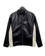 (UNISEX) ナイン 配色 レーシング レザージャケット