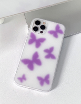 パステルブラーパープルバタフライフォーンケース / Pastel Blur purple Butterfly Phone Case