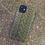 CABLE KNIT HARD JELL CASE_KHAKI