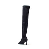 ストレッチオープントゥヒールブーツ/Stretch Open Toe Heel Boots(Black)