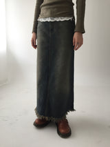 Denim maxi surgical long sk
