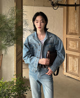 Lavender crop denim jacket (2 color) (6694661292150)