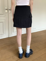 ナインビジョーポケットカーゴナイロンミニスカート/Naing Bijo Pocket Cargo Nylon Mini Skirt