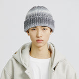 ウールブレンドニットグラデーションビーニー / WOOL BLENDED KNIT GRADATION BEANIE GREY