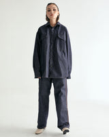 UNISEX LINE STITCH RAW DENIM PANTS W - INDIGO BLUE (6635992449142)