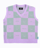 [EZwithPIECE] CHECKERBOARD KNIT VEST (4COLORS) (6563170287734)