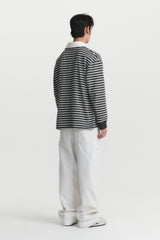 WOVEN COLLAR RUGBY T-SHIRT (stripe)