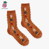 FLOWER JACQUARD SOCKS (3PAIRS 1SET, COLOR RANDOM) (6609492836470)
