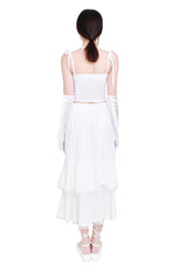 4ウェイマルチトリコットジャージスパンクロップチューブトップ/4-way multi tricot jersey span crop tube top (white)