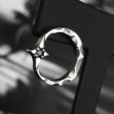 クレセントライトS1シルバースタッズイヤリング / Crescent light-S1 Blue Sapphire silver stud earring (4595528204406)