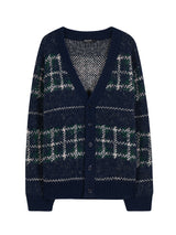 TARTAN CHECK CARDIGAN NAVY