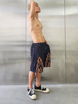 フレイム刺繡バミューダパンツ/VENTIQUE Flame embroidery Bermuda Shorts 2color