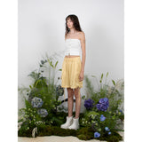 リブドシェルボタントップ / RIBBED SHELL BUTTON TOP - WHITE