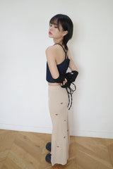 チェリー刺繍入りロングスカート / Cherry Embroidered Long Sk (2 colors)