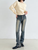 ソフトリップラインニット / Soft lip line knit (5color)