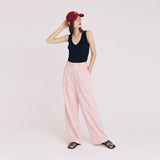 ツータックコットンワイドパンツ / TWOTUCK COTTON WIDE PANTS (PINK)