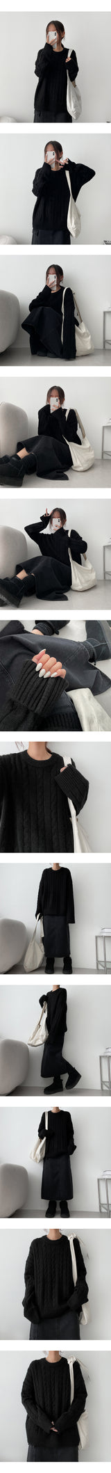 Cree Thick Twisted Round Knitwear