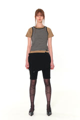 BIKER LAP SKIRT SHORTS (BLACK)