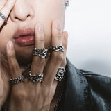 ローリングLシルバーリング / RollingL silver ring (4596238483574)