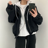 2WAYダブルジッパーフードジップアップ / [Inquiries flooded] These days, two-way double zipper hood zip-up