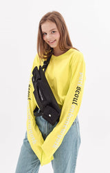 "psln" 長袖Tシャツ ライム/ "psln" long sleeve lime (4437309685878)