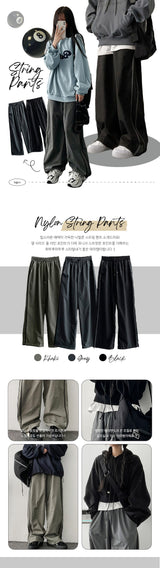 [Jogger, Wide 2] Drit Pony Line String Training Wide Pants
