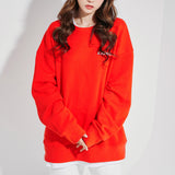 Oversize Back Line Sweat shirt Red (6600736243830)