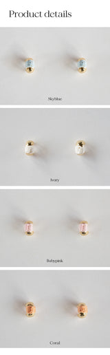 カラーポイントミニカーブピアス/Color point mini curve 'gold' earring (4colors)