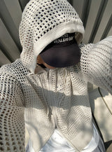 No.9423 net hood KNIT ZIP-UP (4color) (6699025858678)