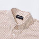 フロントポケットポイントストライプシャツ / FRONT POCKET POINT STRIPE SHIRTS - YELLOW