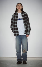 LAYERED DAMAGE DENIM_BEIGE INDIGO