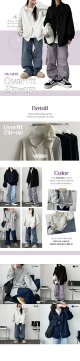 Bokin Oversized Fit Two-Way Zip-Up
