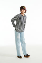 チェリーストライプロングスリーブTシャツ／CHERRY STRIPE LONG SLEEVE T-SHIRT [SALMON PINK]