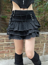 y2k punk damage cancan mini skirt