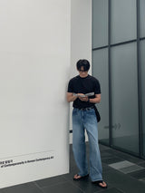 ラボワイドブラッシュデニムパンツ / Labo Wide Brush Denim Pants (Light Blue)