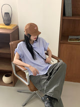 アニンバックボタンパーク半袖シャツ