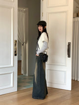 Ito Sand Washed Wide Maxi Denim Skirt
