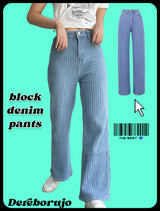 ブロックデニムパンツ / Block Medium Blue Denim