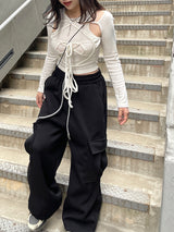 Strap Ribbon Halterneck Bolero Cardigan Set